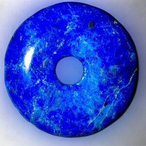 Vibrant Blue Natural LAPIS rondelle Stone Pendant